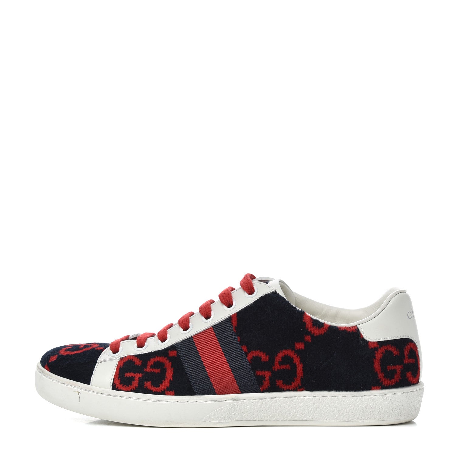 Gucci Terry Cloth GG Monogram Web Womens Ace Sneakers 36.5 Blue Red 1 of 16