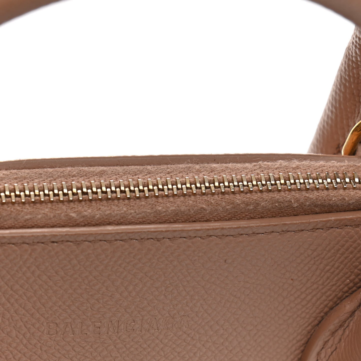 Grained Calfskin S Ville Top Handle Bag Beige Tapioca