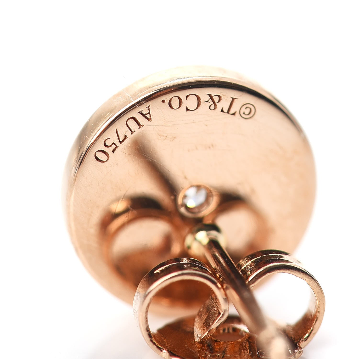 Tiffany 18K Rose Gold Diamond Mini Atlas Earrings 4 of 4