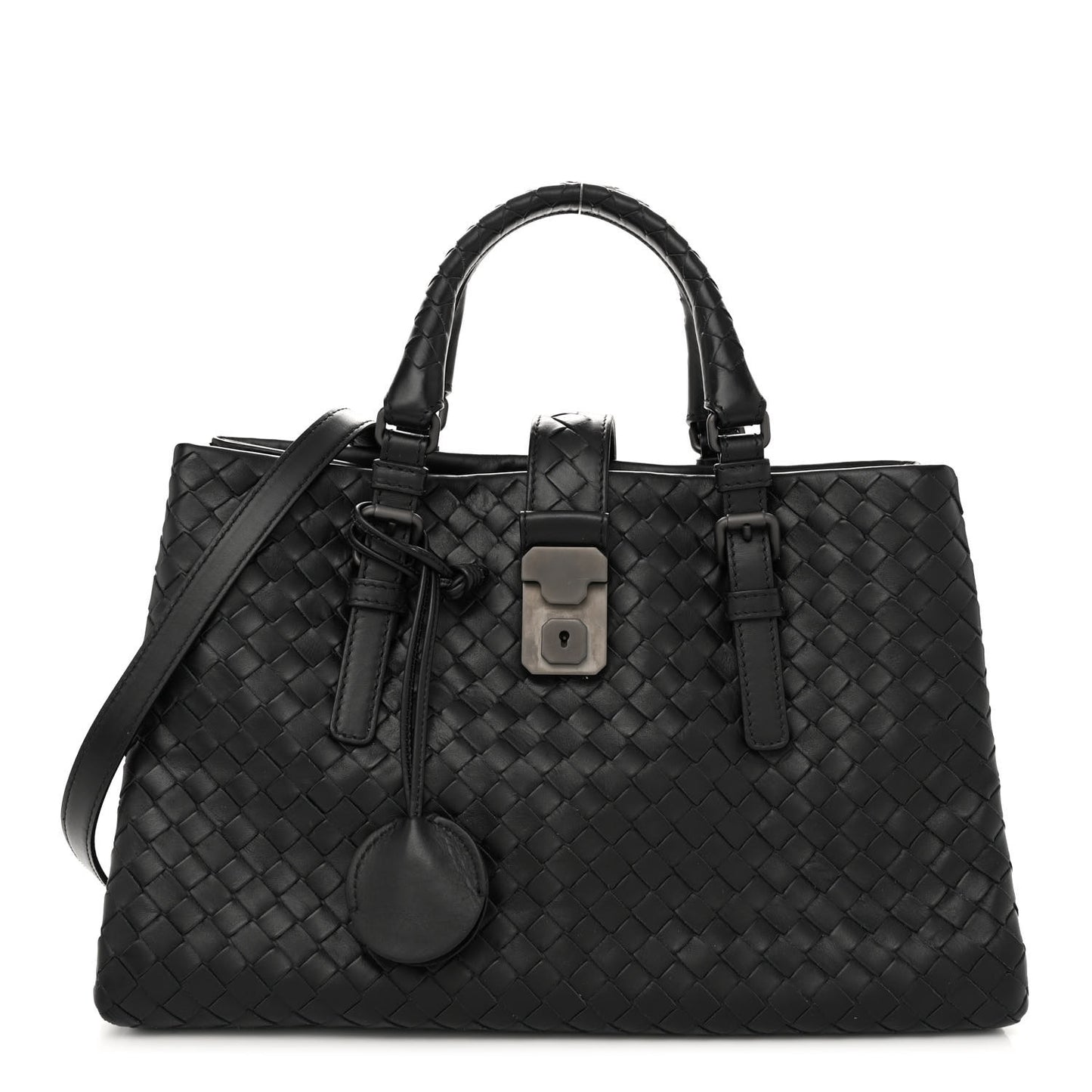 Light Calf Intrecciato Small Roma Black