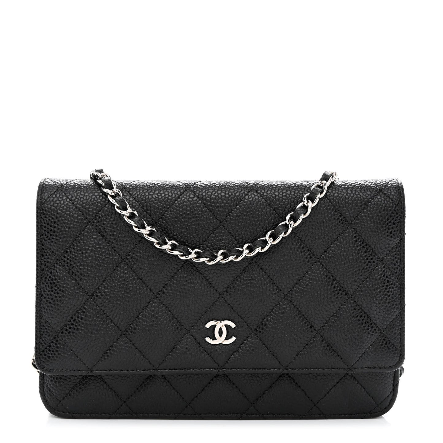 Caviar Quilted Wallet On Chain WOC Black