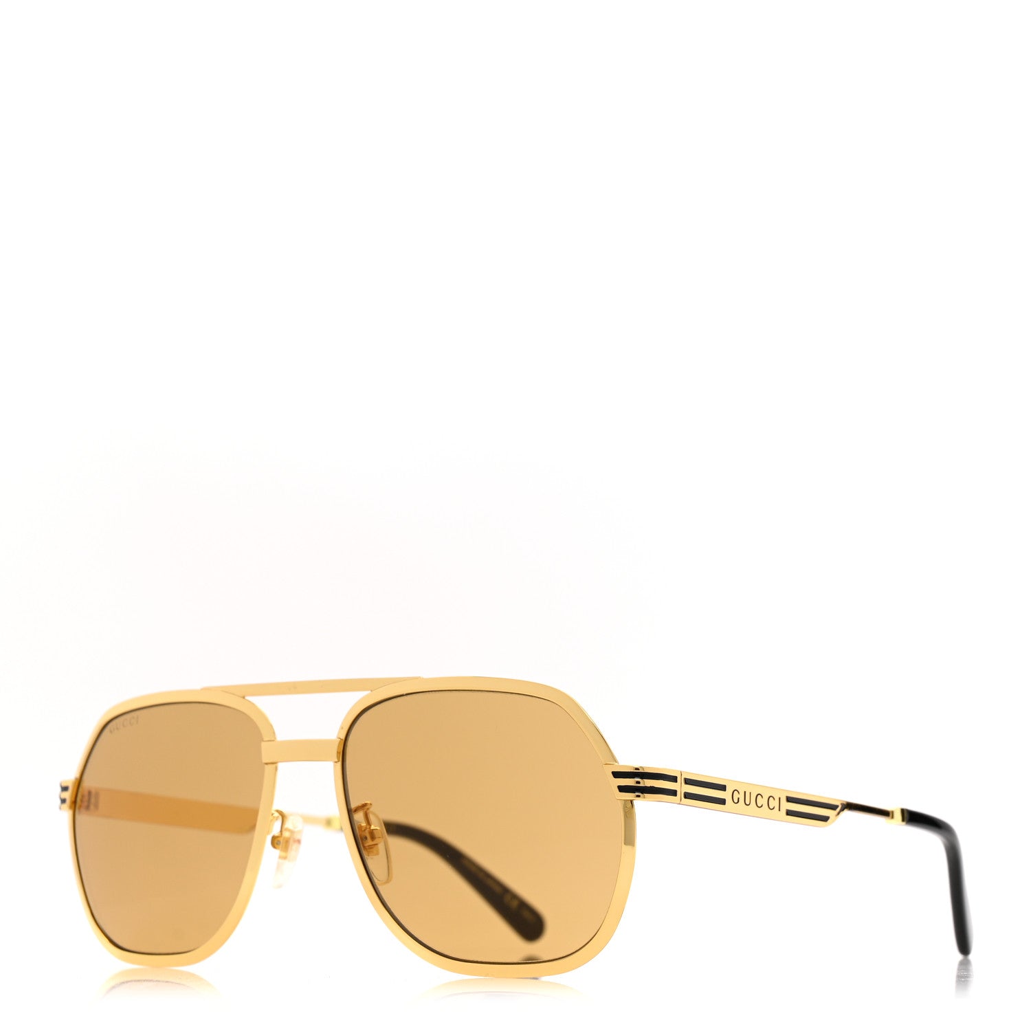 Gucci Squared Aviator Sunglasses GG0981S Gold 1785306 – FASHIONPHILE