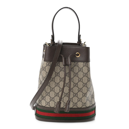 Gucci GG Supreme Monogram Web Small Ophidia Bucket Bag Brown 1 of 10