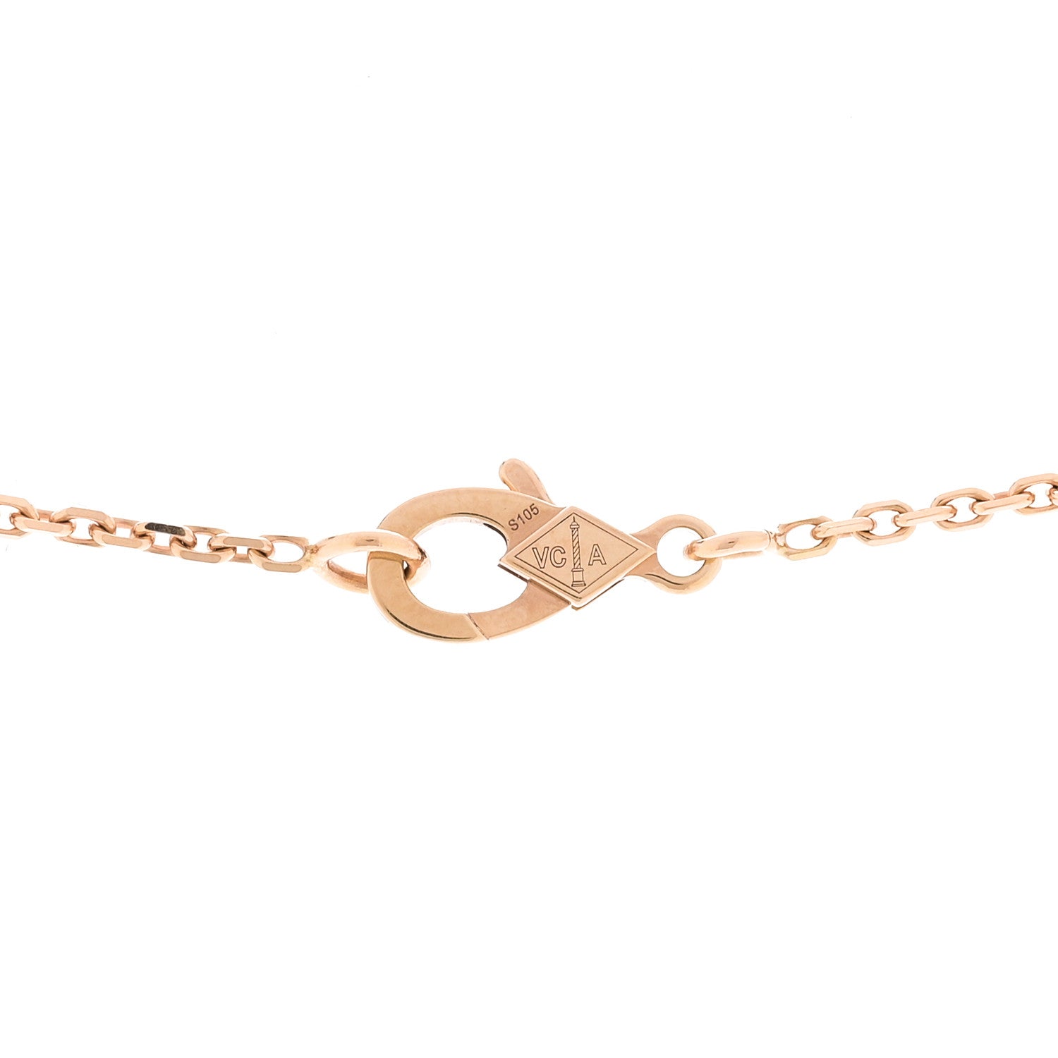 Van Cleef & Arpels 18K Rose Gold Gray Mother of Pearl Vintage Alhambra Pendant Necklace 5 of 7