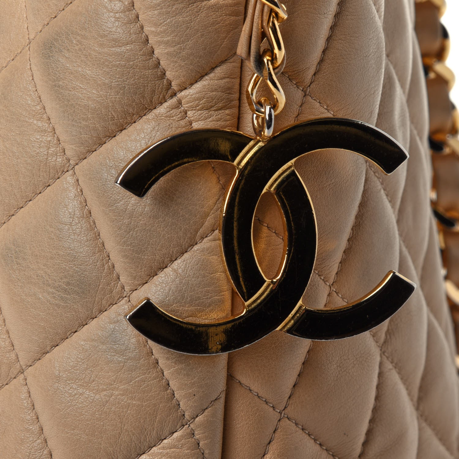 Chanel Lambskin Quilted Shoulder Bag Beige 11 of 14