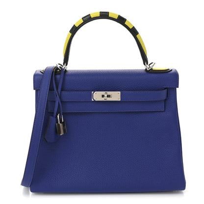 Hermes Togo Au Galop Kelly Retourne 28 Bleu Electrique Bleu Indigo Lime 1 of 10