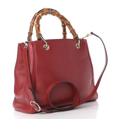 Gucci Calfskin Small Bamboo Shopper Tote Red 2 of 8