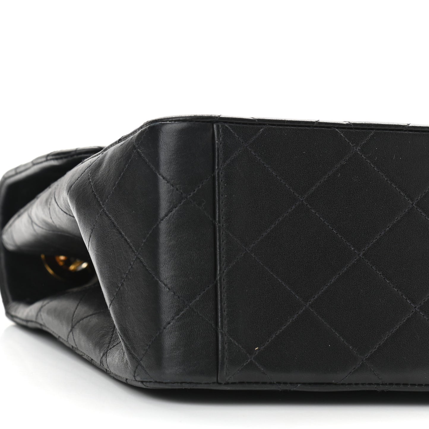 Lambskin Quilted XL Jumbo Single Flap Black