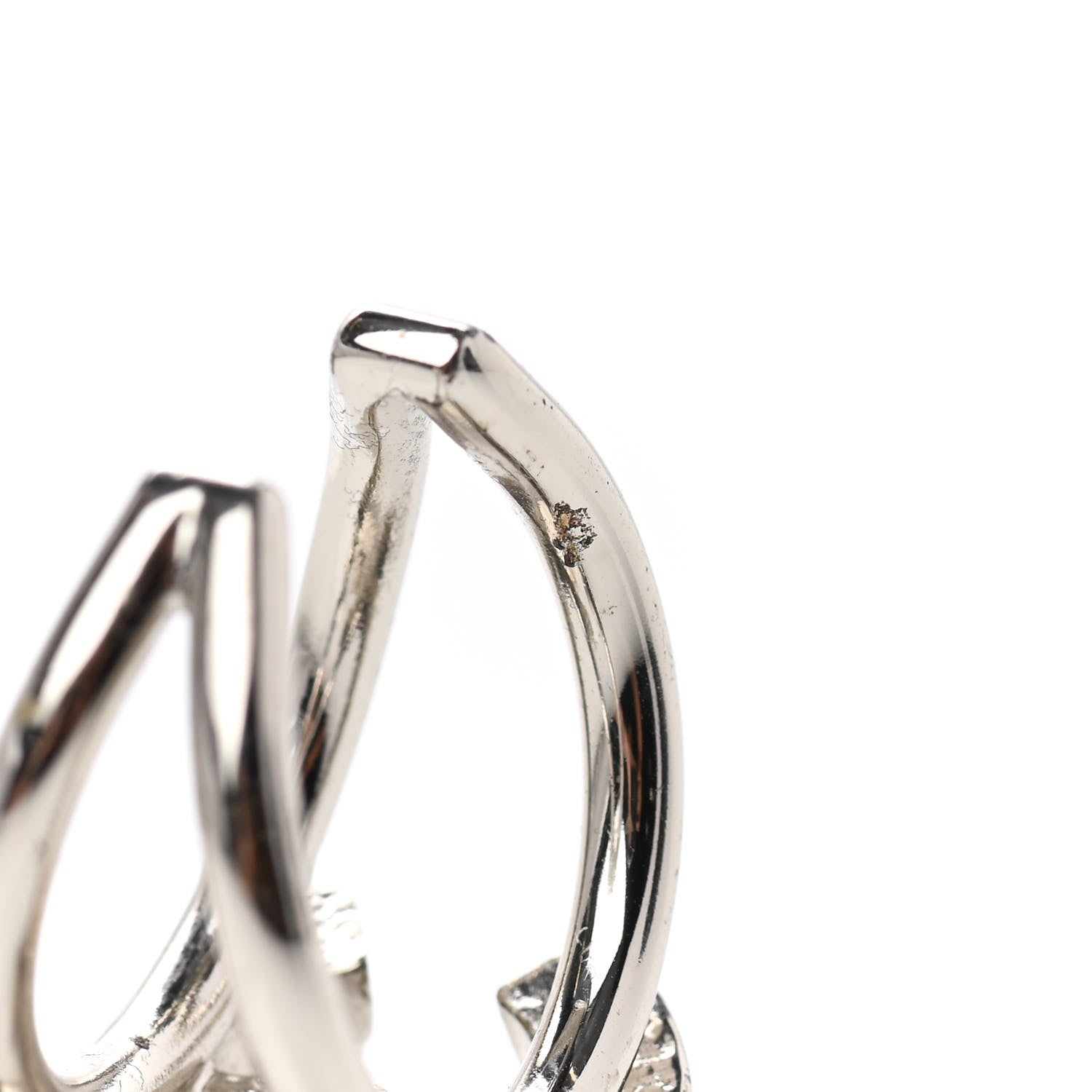 Chanel Metal Pearl CC Ring 6.5 Silver 5 of 7