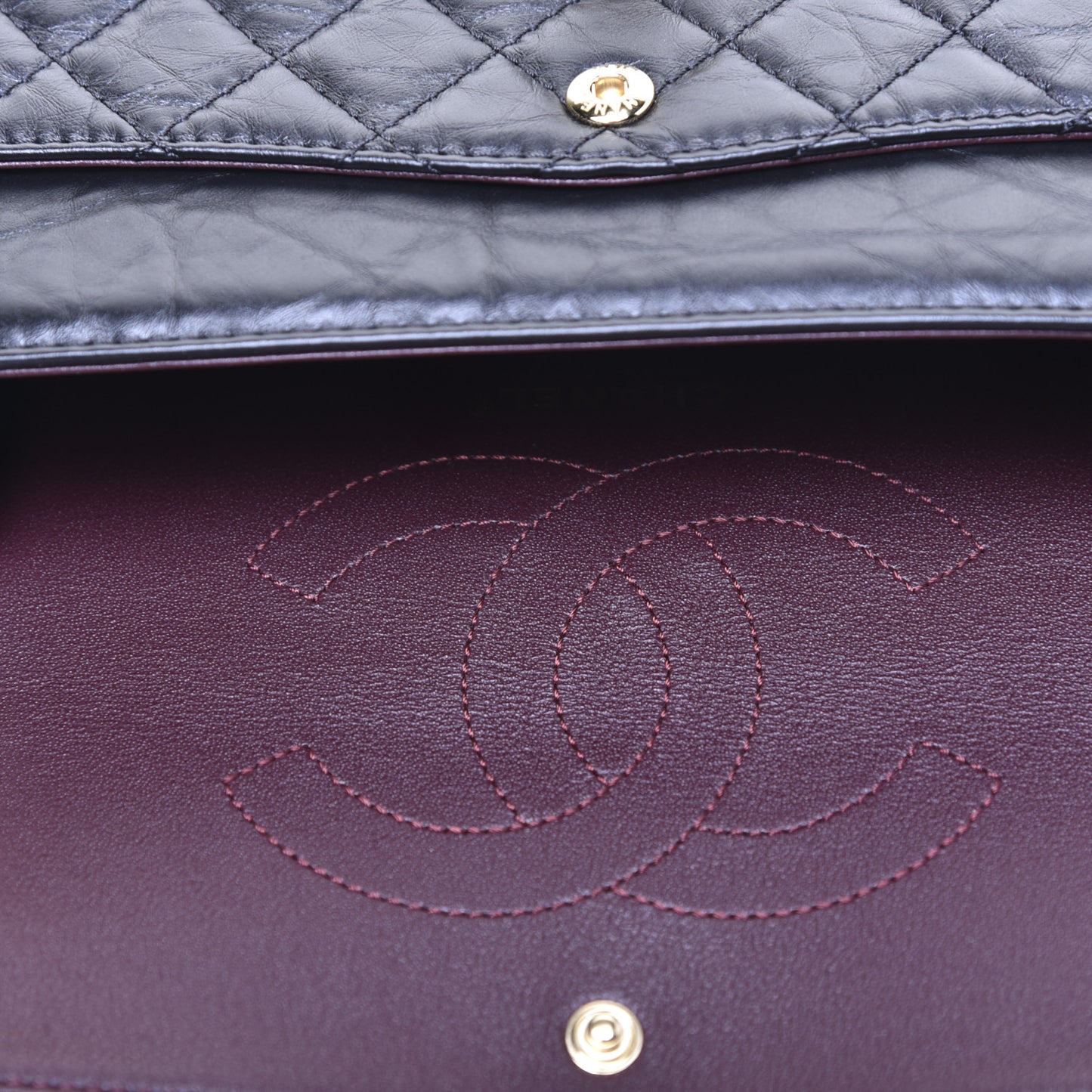 Aged Calfskin Quilted 2.55 Reissue 225 Flap Black