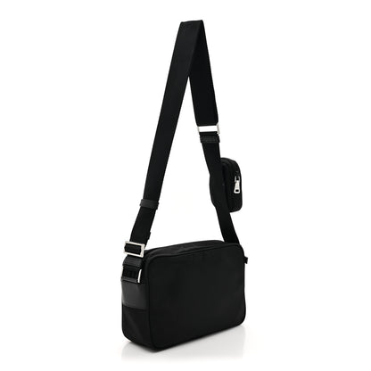 Prada Re-Nylon Vela Saffiano Pocket Double Zip Shoulder Bag Black 3 of 9