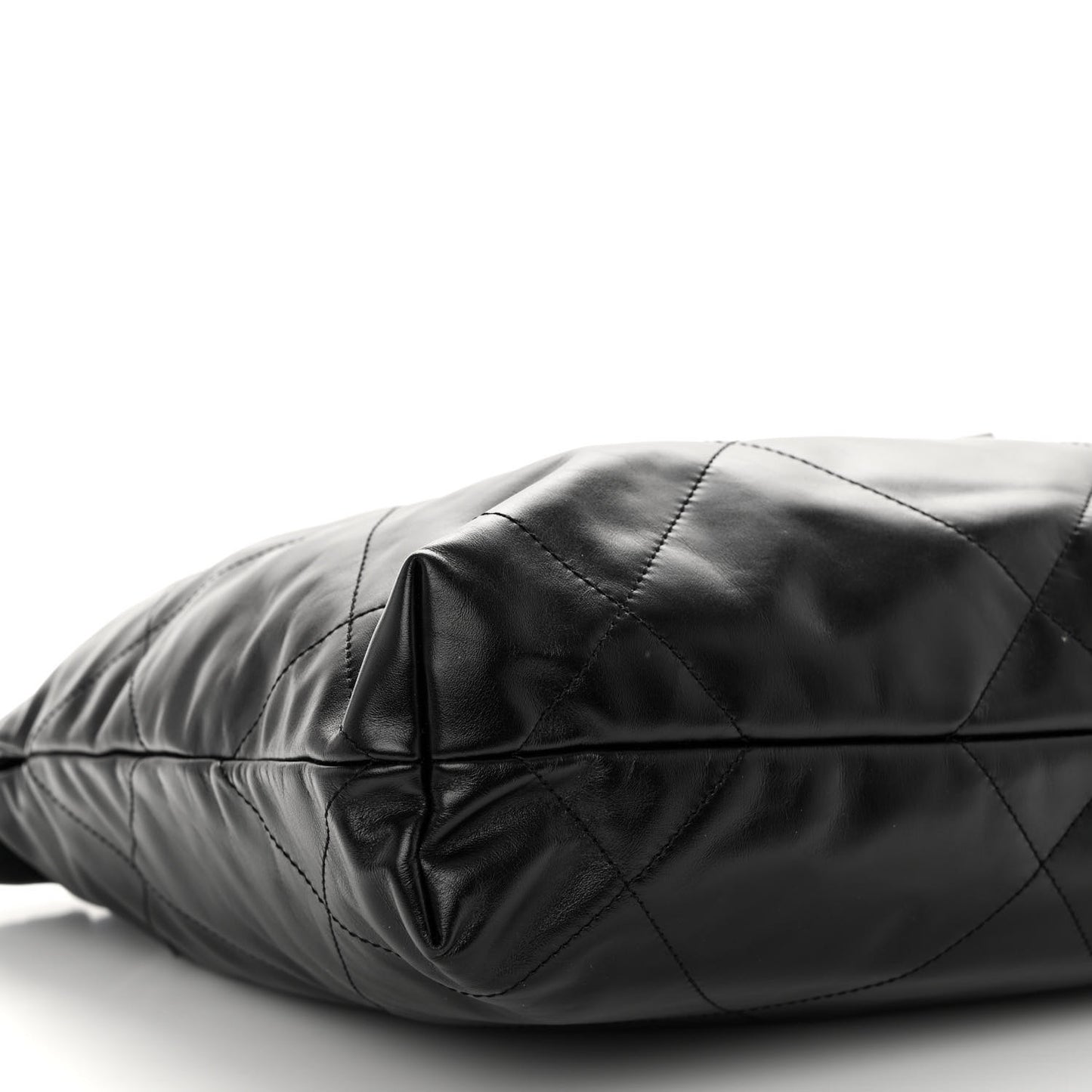 Shiny Calfskin Quilted Small Chanel 22 So Black