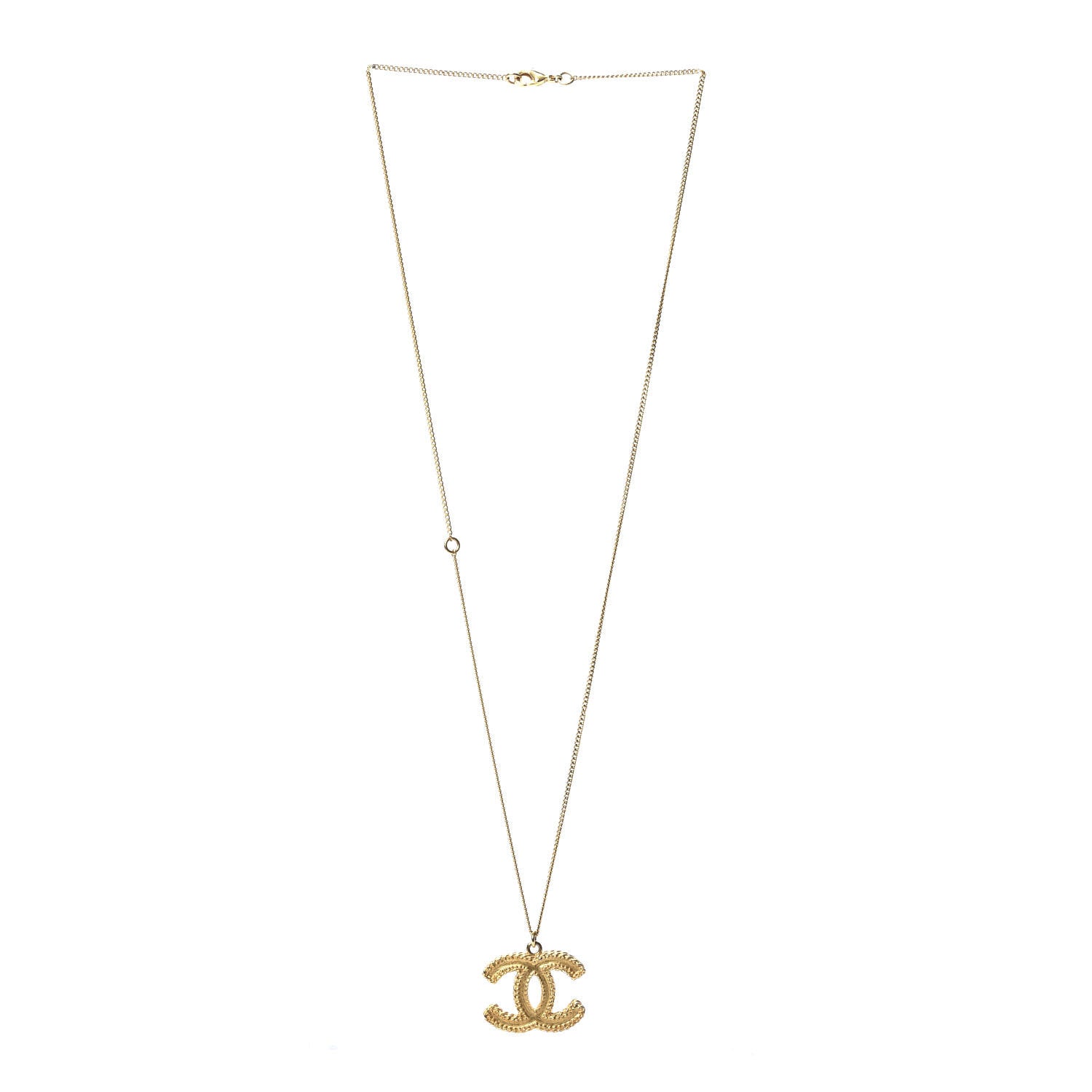 Chanel Metal CC Necklace Matte Gold 2 of 4