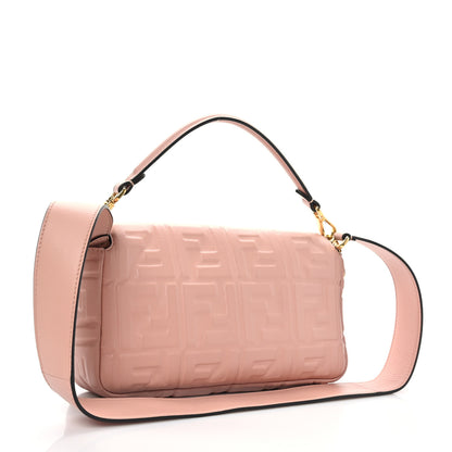 Fendi Nappa FF 1974 Embossed Baguette Rosa Bourbon 3 of 10