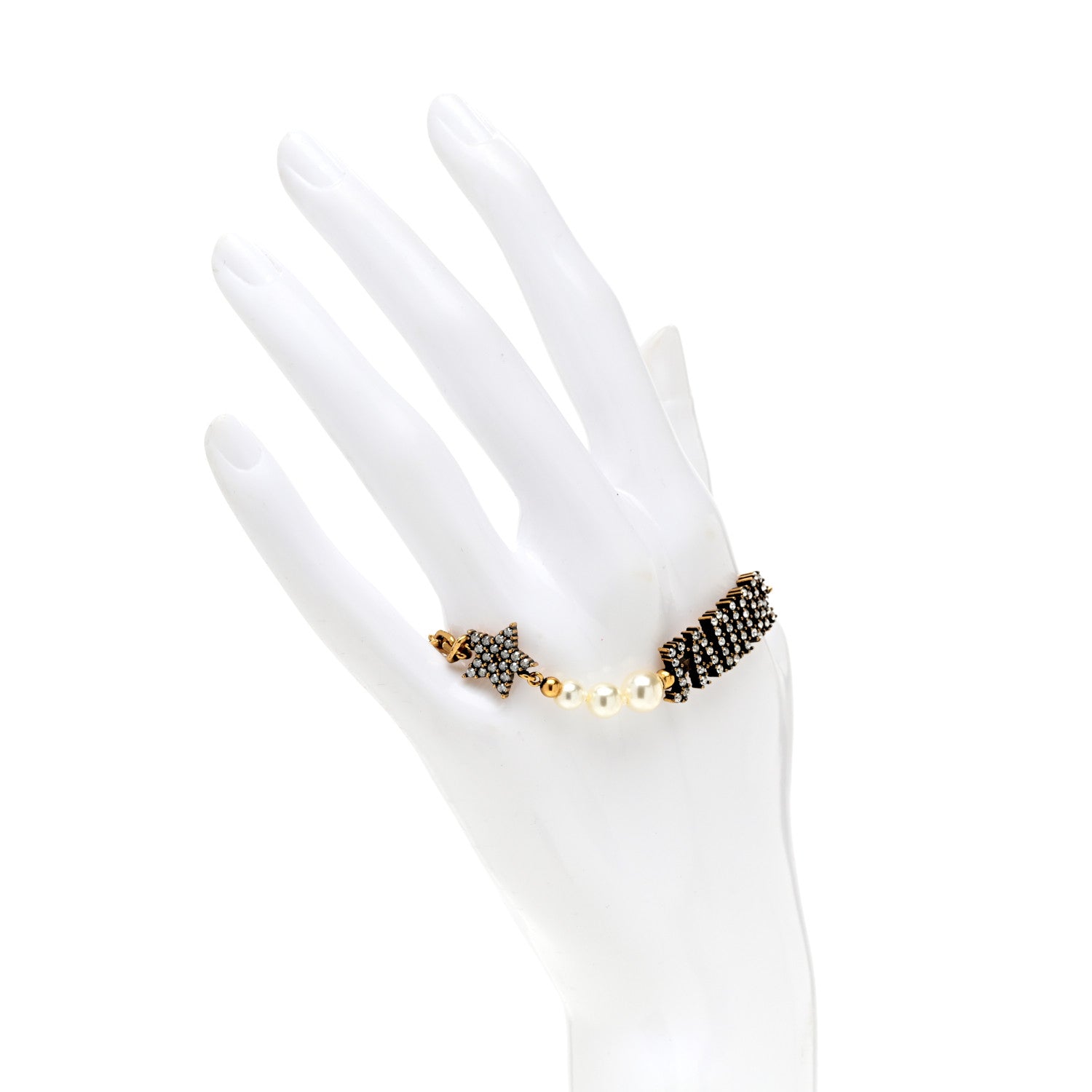Christian Dior Metal Crystal Pearl J'Adior Bracelet Gold 2 of 4