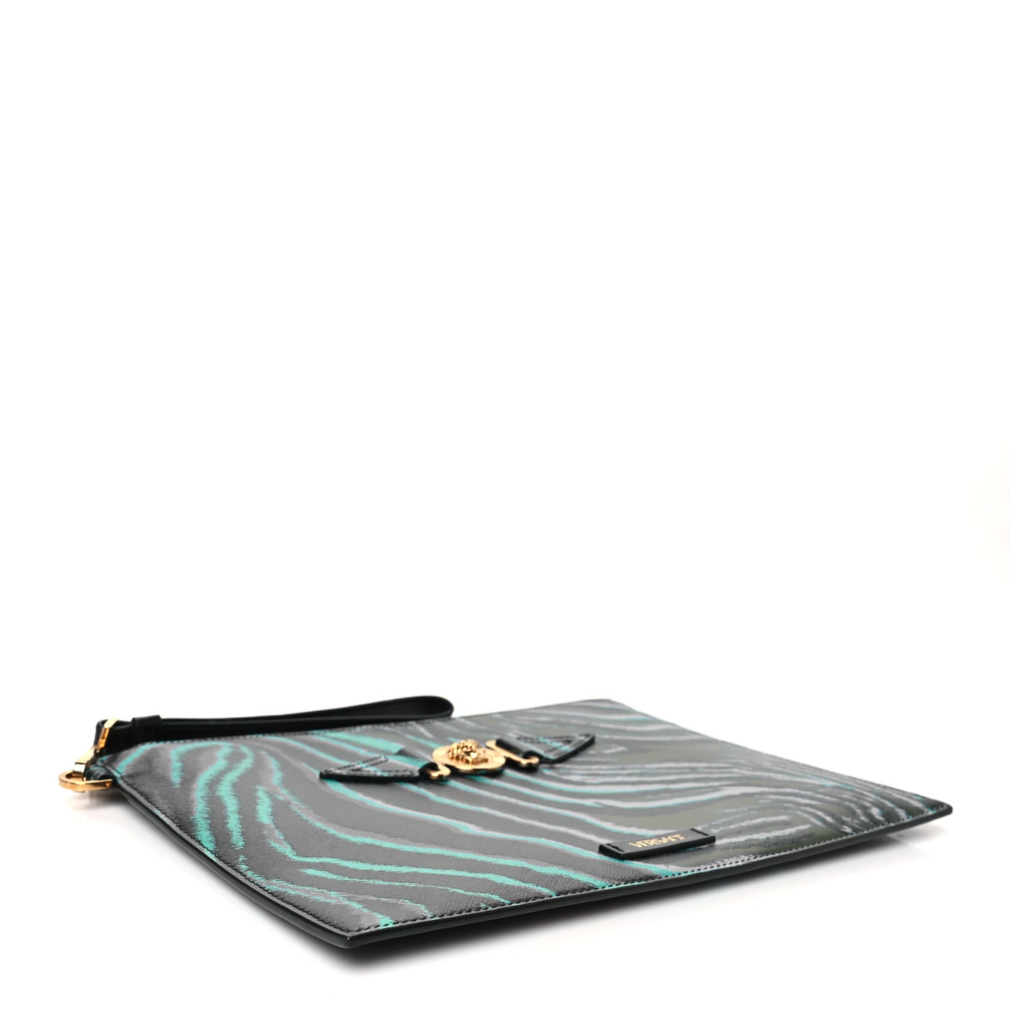 Calfskin Tiger Medusa Biggie Clutch Multicolor