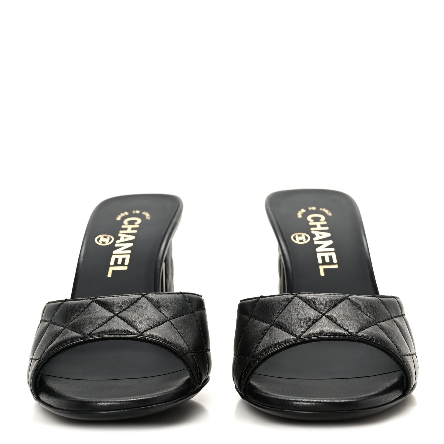 Lambskin Quilted CC Mules 36.5 Black