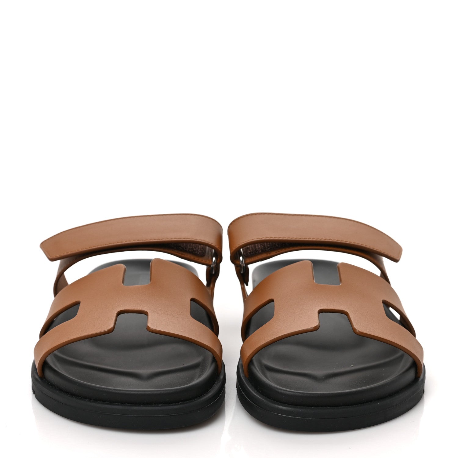 Hermes Calfskin Womens Chypre Sandals 37.5 Naturel 2 of 9