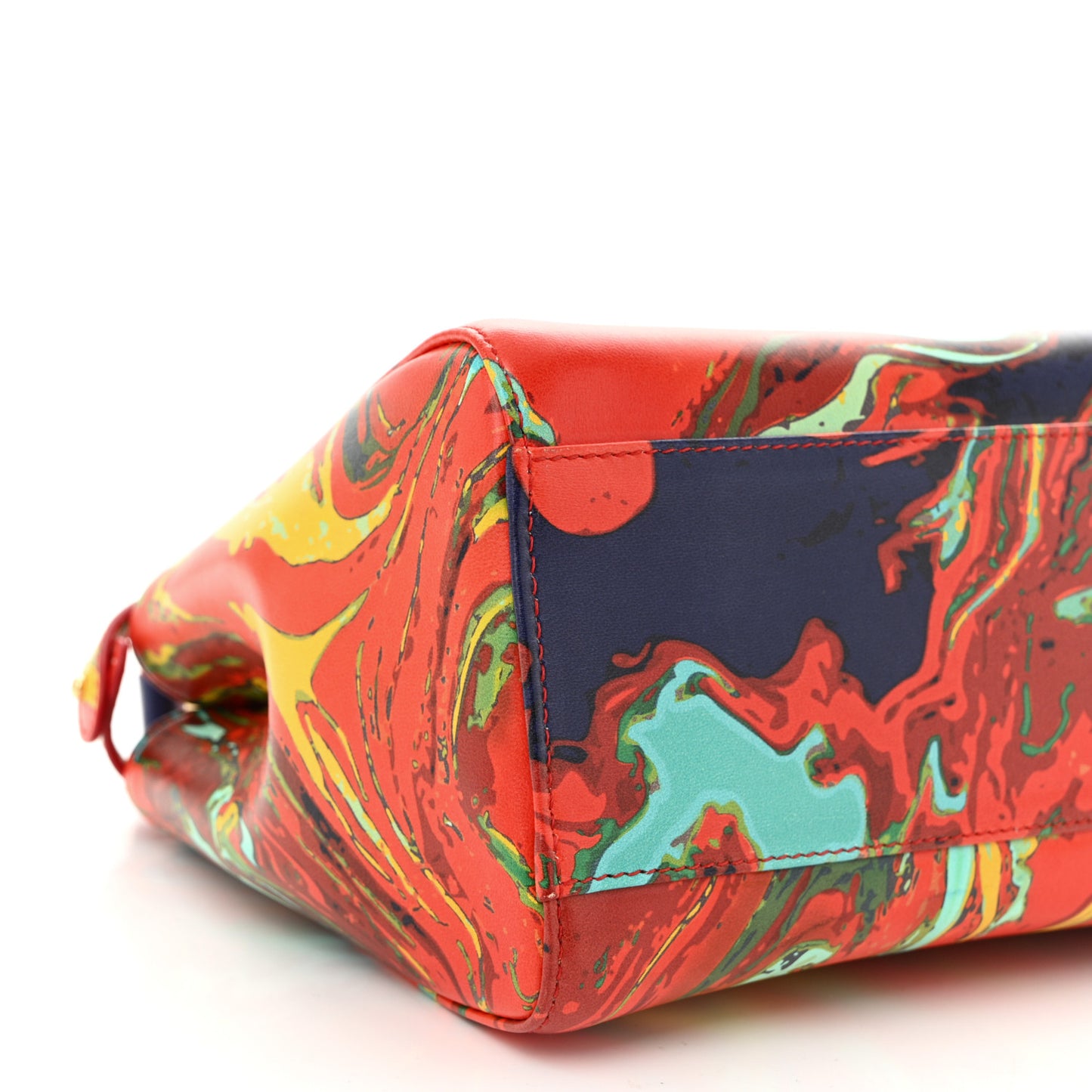 Nappa Marble Mini Peekaboo Iconic Satchel Rosso Multicolor