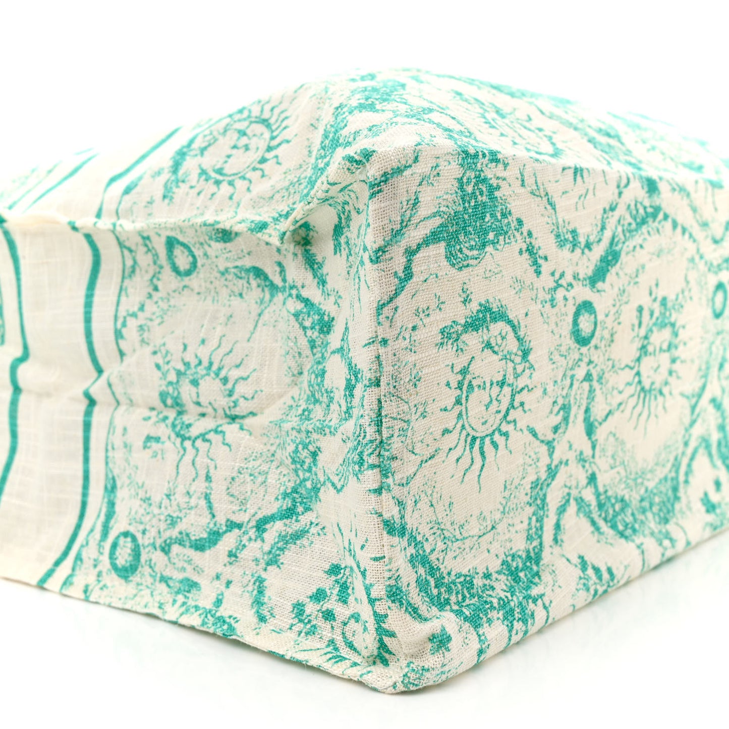 Straw Toile De Jouy Soleil Dioriviera Tote Aquamarina