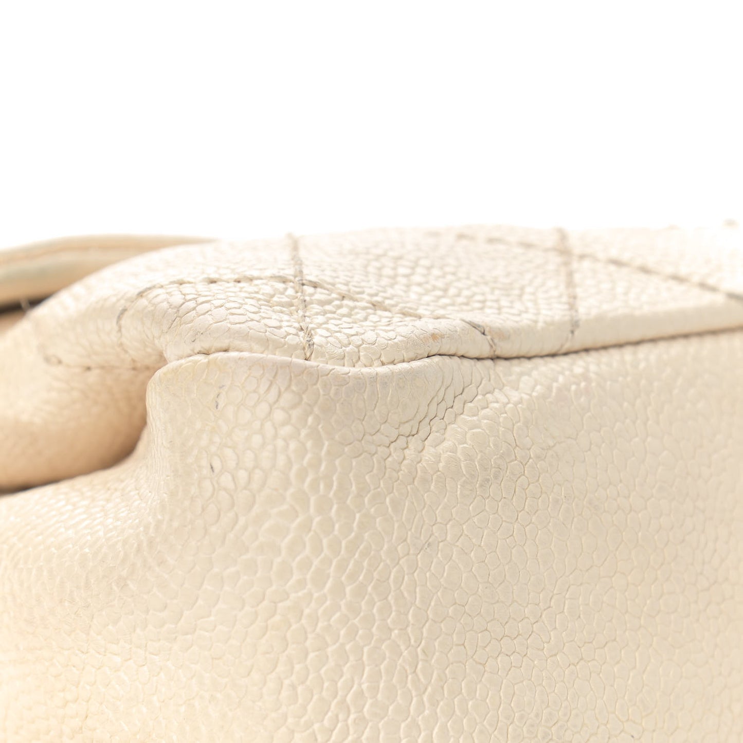 Caviar Quilted Medium Simply CC Flap White
