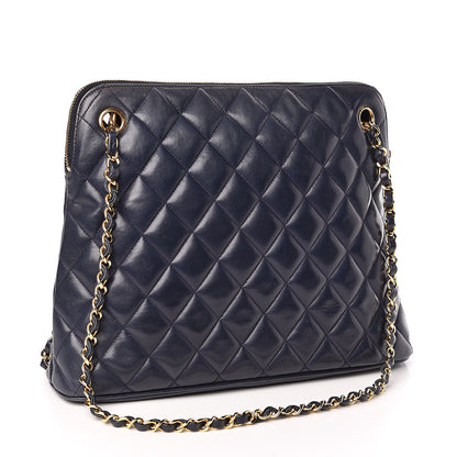 Chanel Lambskin Quilted Shoulder Bag Navy 3 of 12