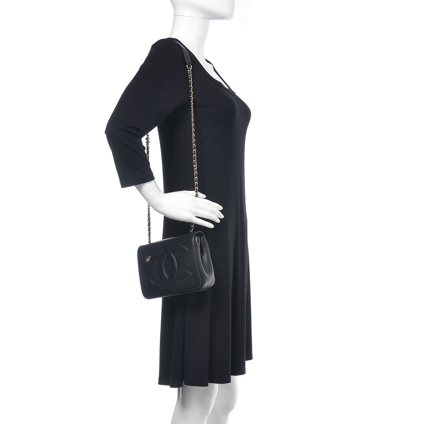 Lambskin CC Mania Flap Bag Black