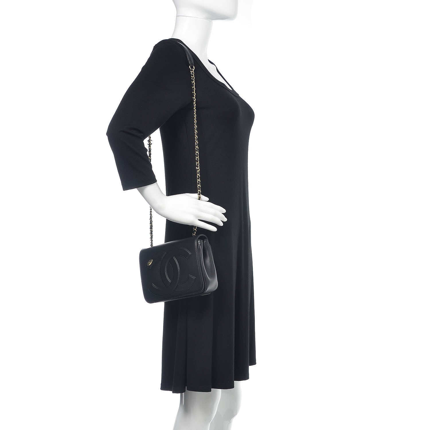 Chanel Lambskin CC Mania Flap Bag Black 2 of 10