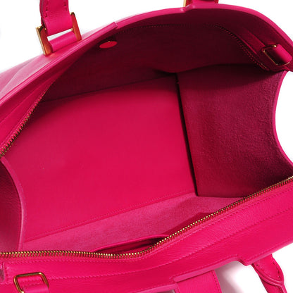 Saint Laurent Calfskin Small Monogram Cabas Lipstick Fuchsia 5 of 10