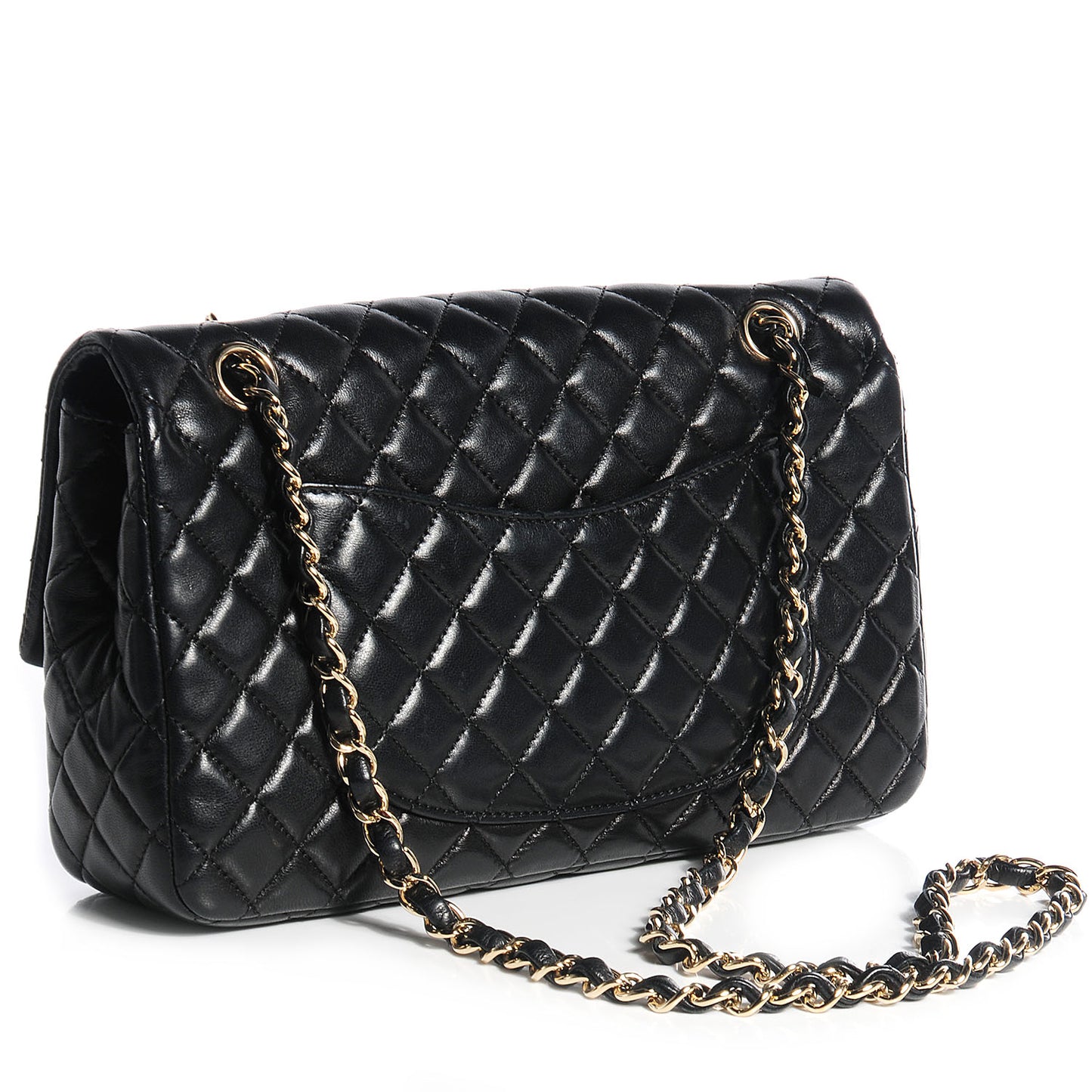 Lambskin Quilted Valentine Charms Medium Single Flap Black