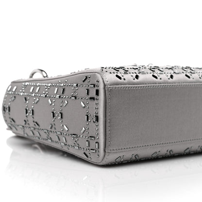 Christian Dior Satin Crystal Cannage Mini Lady Dior Gray 8 of 13