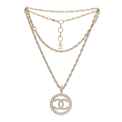 Chanel Pearl CC Round Pendant Necklace Gold 3 of 6