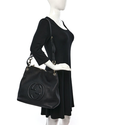 Gucci Pebbled Calfskin Large Soho Hobo Black 2 of 9