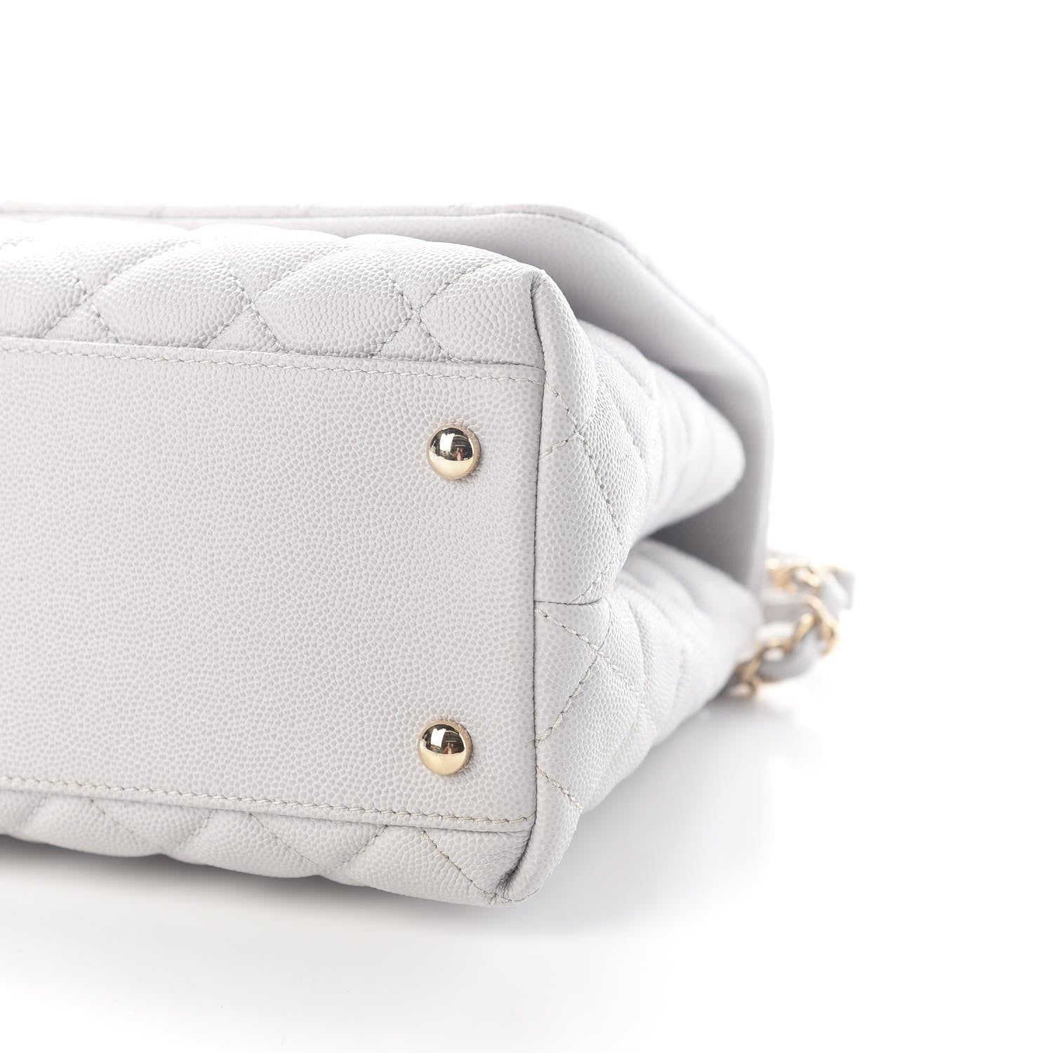 Chanel Caviar Quilted Small Coco Handle Flap Light Grey 9 of 9
