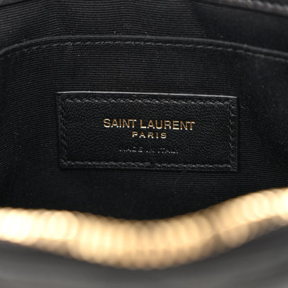 Saint Laurent Calfskin Matelasse Chevron Monogram A5 Wristlet Black 6 of 7