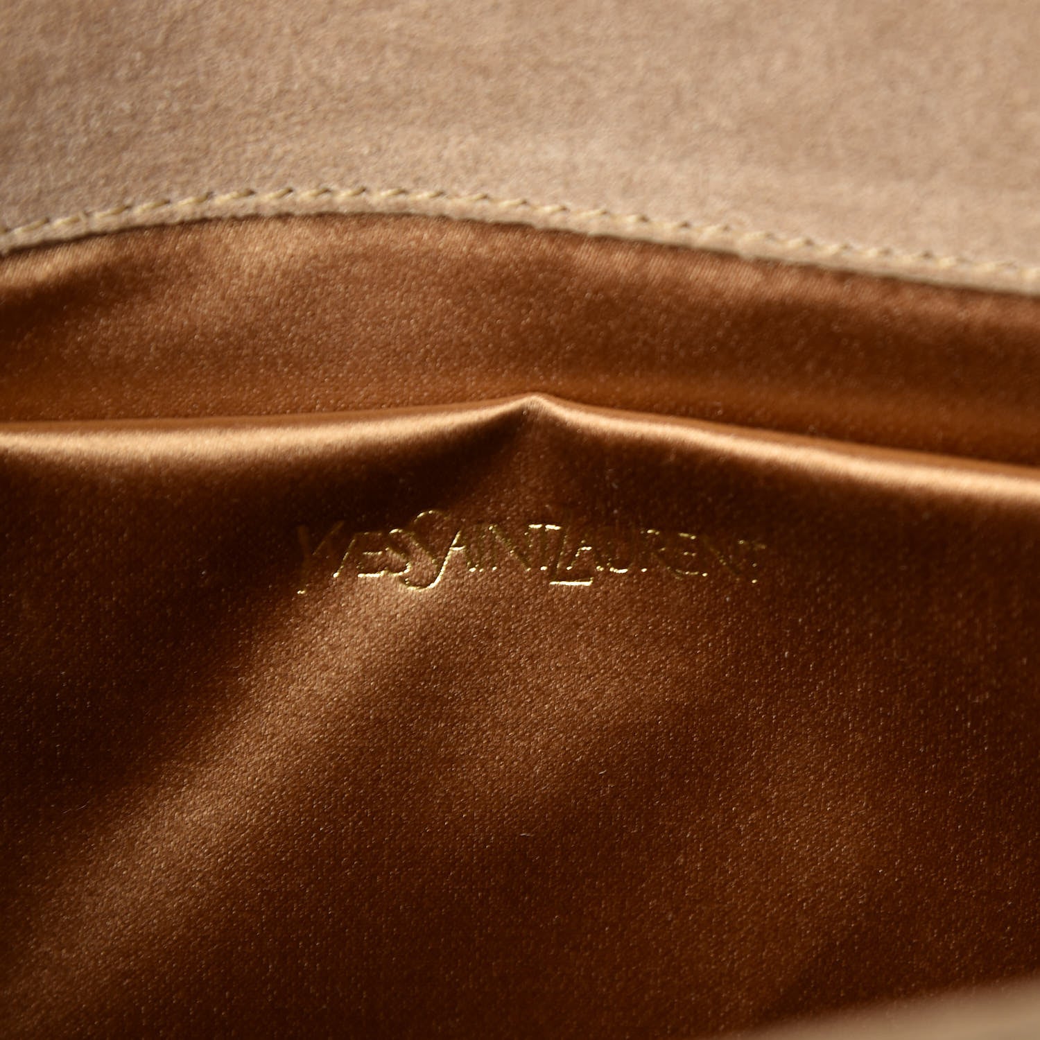 Saint Laurent Patent Linen Large Belle De Jour Clutch Champagne Gold 6 of 9