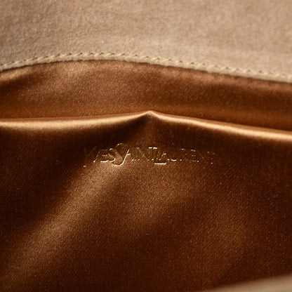 Saint Laurent Patent Linen Large Belle De Jour Clutch Champagne Gold 6 of 9