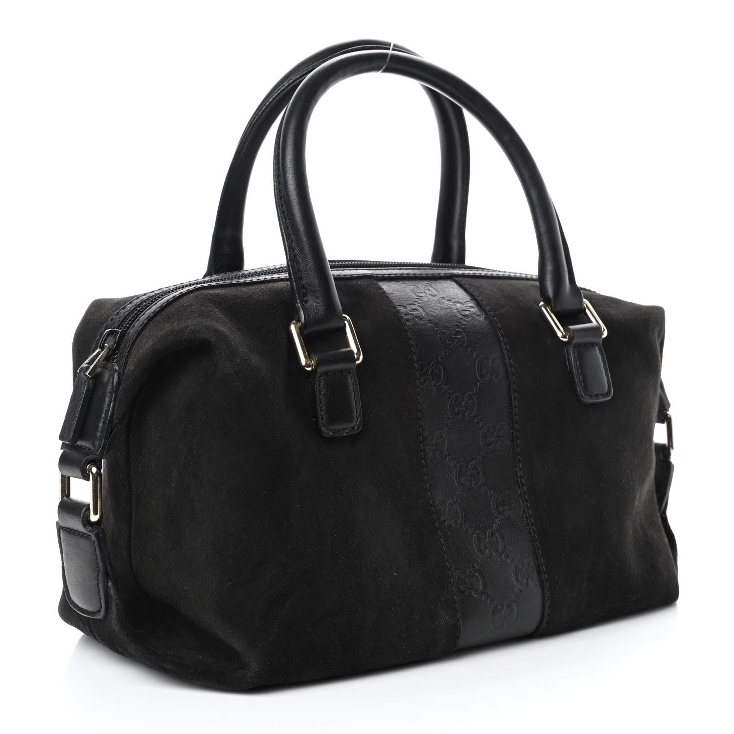 Gucci Suede Guccissima Small Boston Black 2 of 4