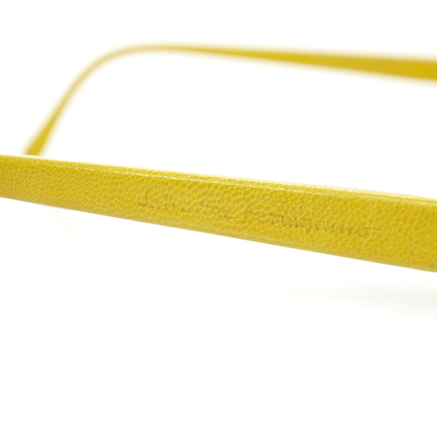 FASHIONPHILE SALVATOREFERRAGAMOLeatherAviatorSunglassesYellow 5 of 7