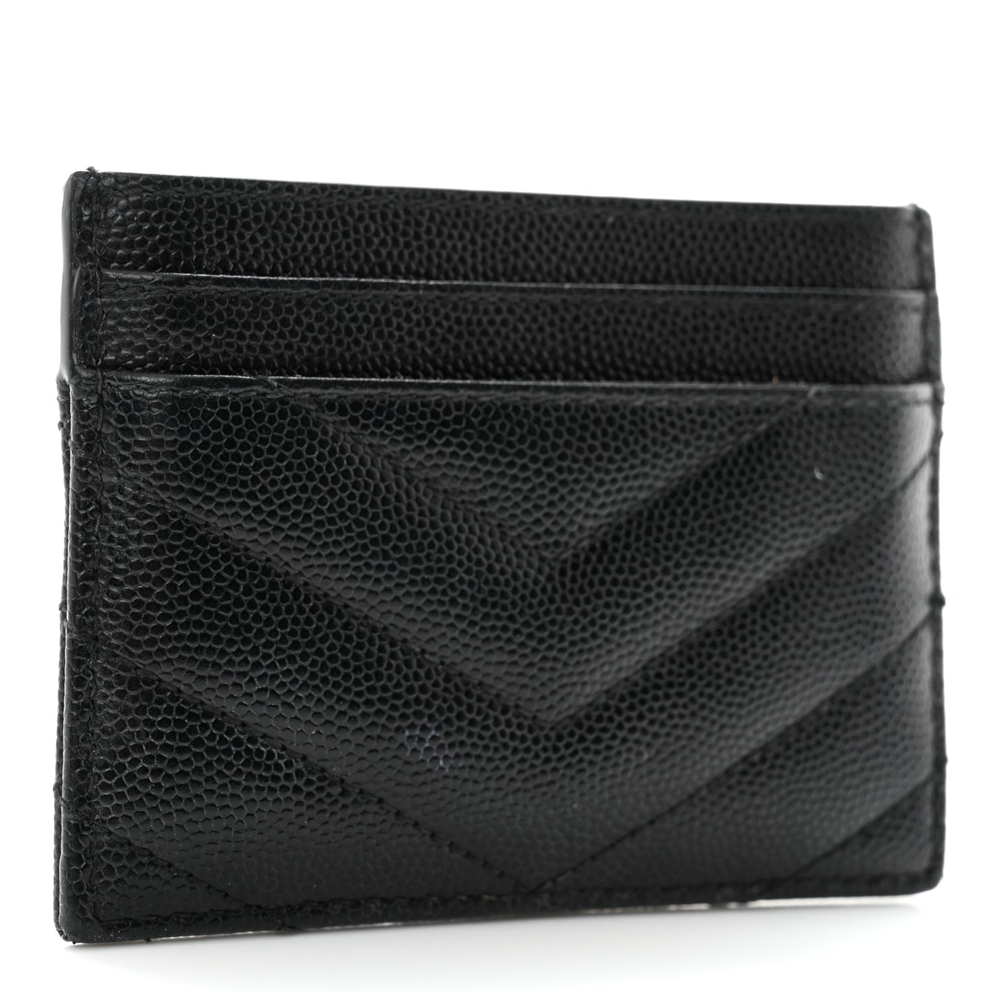 Grain De Poudre Matelasse Chevron Credit Card Case Black
