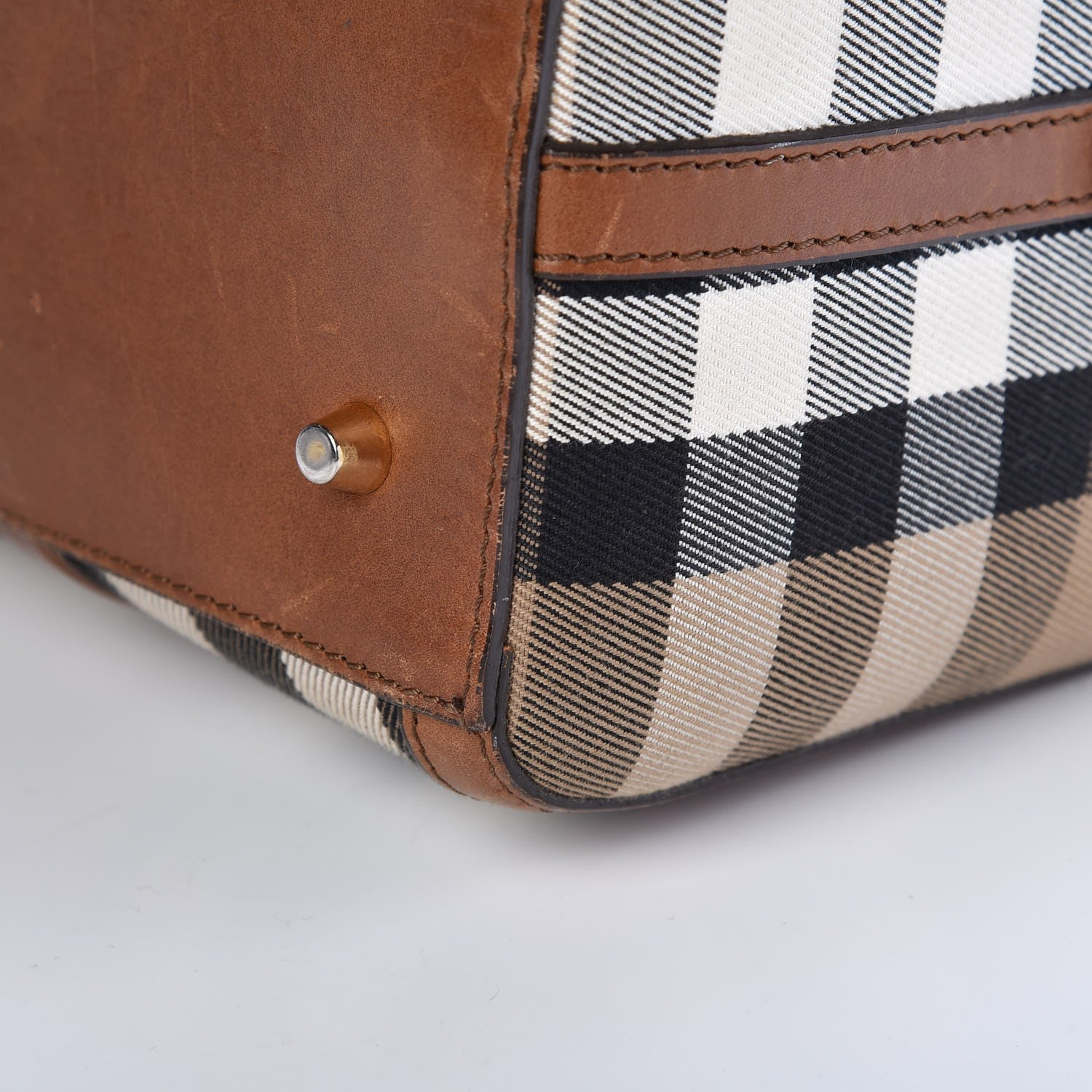 Burberry House Check Medium Alchester Bowling Bag Tan 20 of 20