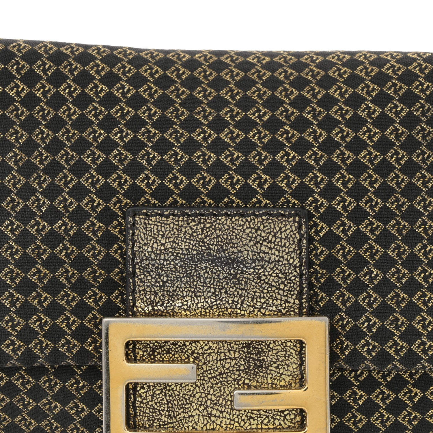 Fendi Micro Zucchino Forever Mini Mama Baguette Black Gold 7 of 10