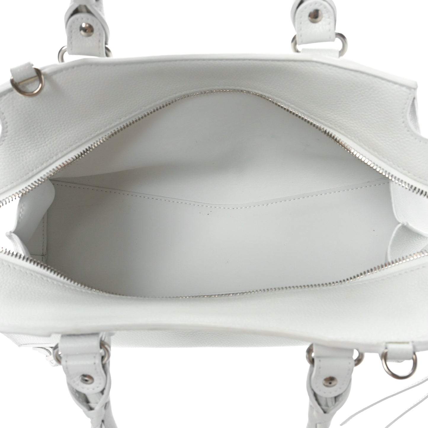 Grained Calfskin Neo Classic Silver Hardware S City White