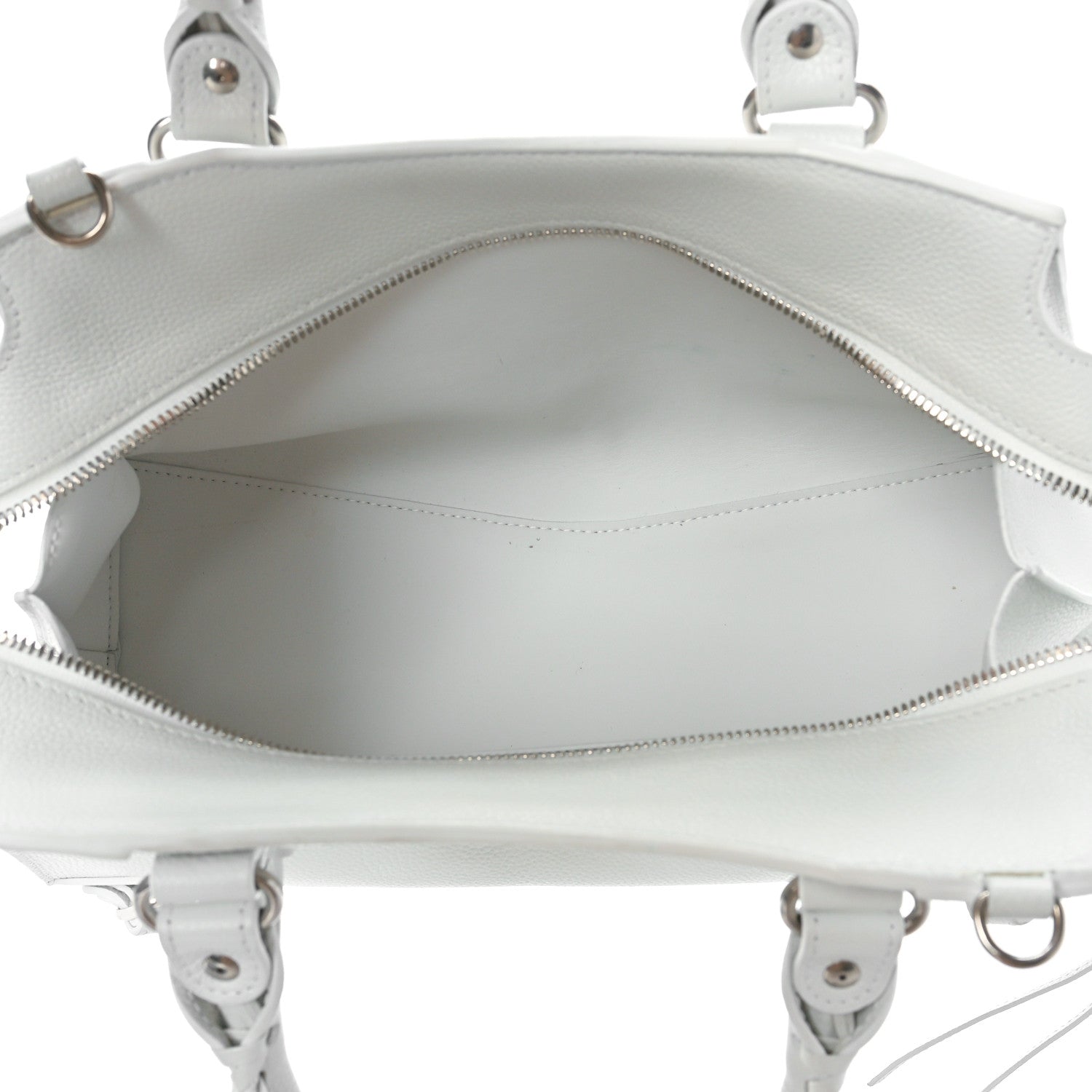 Balenciaga Grained Calfskin Neo Classic Silver Hardware S City White 5 of 8