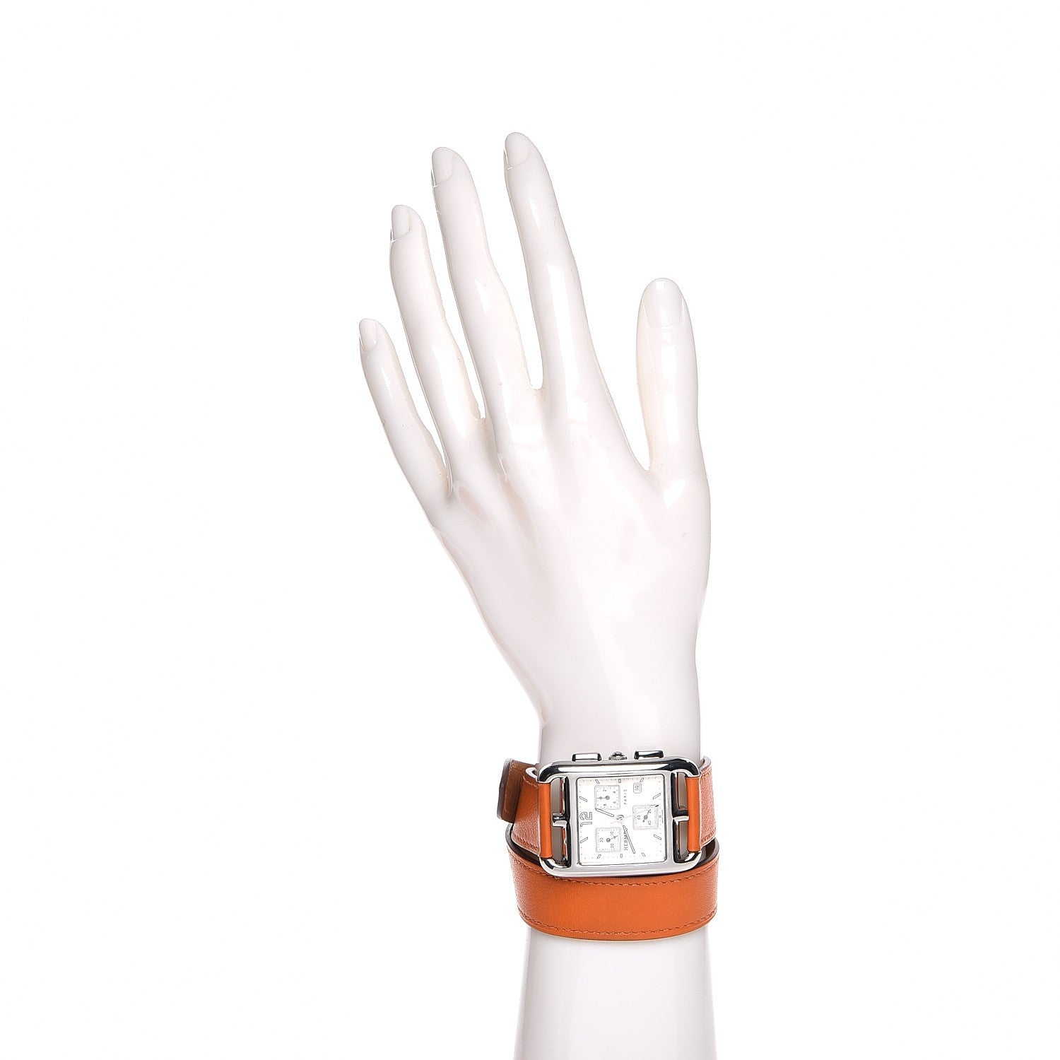Hermes Stainless Steel Swift 31mm Cape Cod Double Tour Chrono Quartz Watch Orange 2 of 10