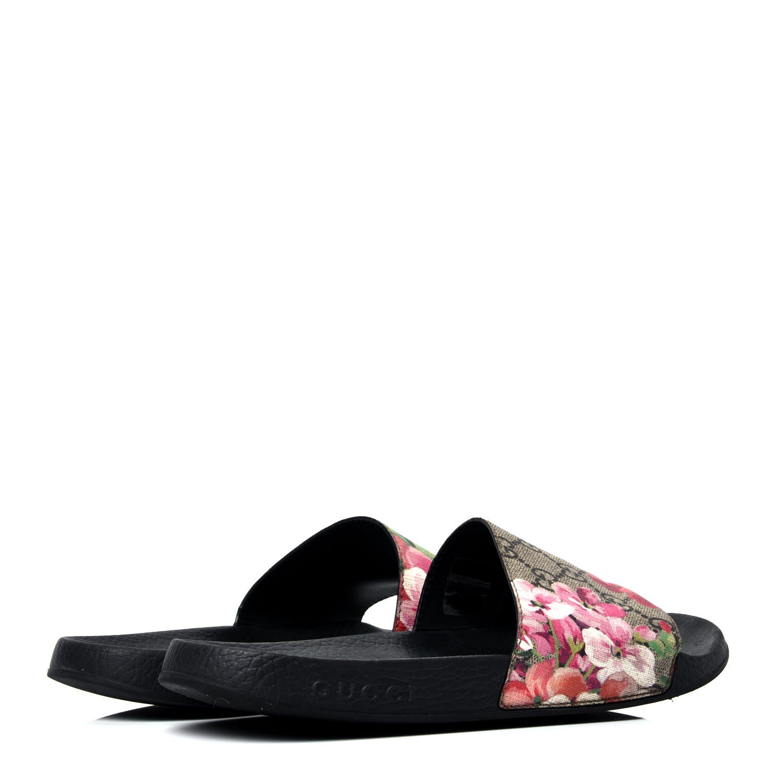 Gucci GG Supreme Monogram Blooms Slide Sandals 38 Beige Multicolor 3 of 10