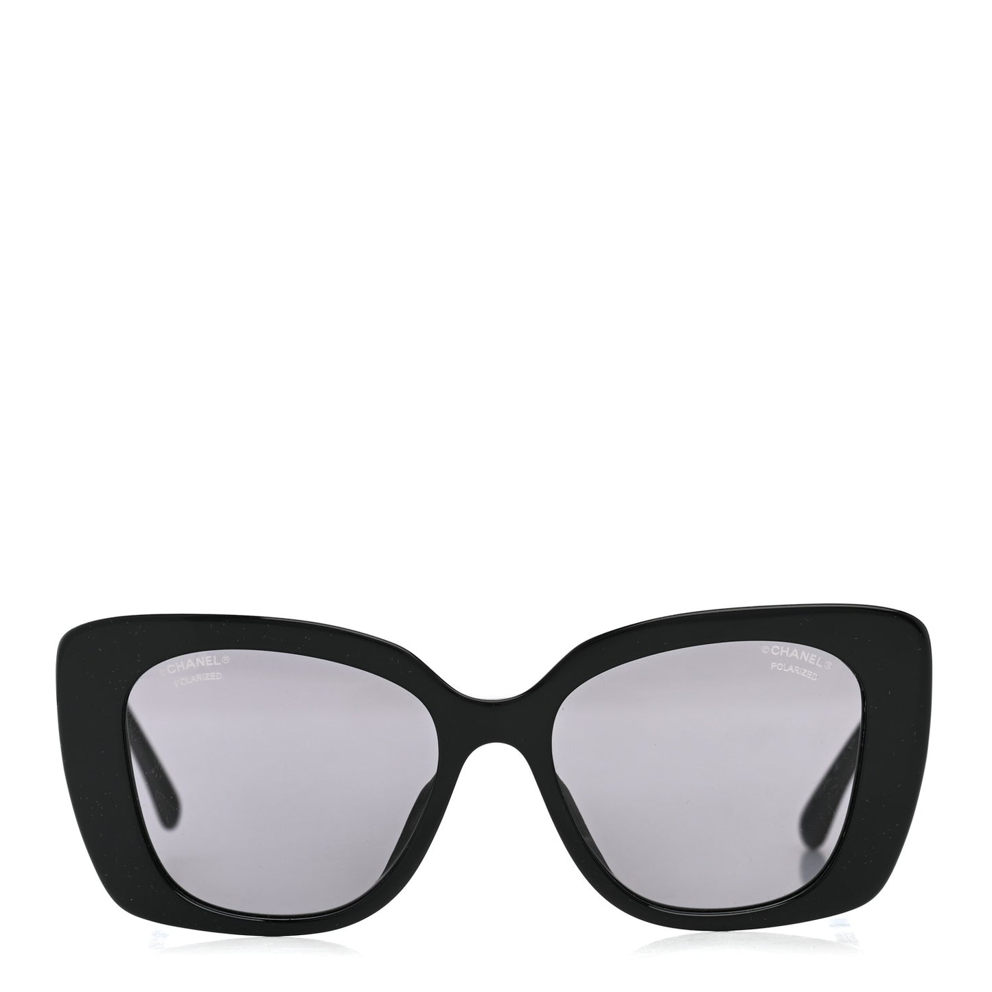 Acetate Strass Polarized Square Sunglasses 5422-B-A Black