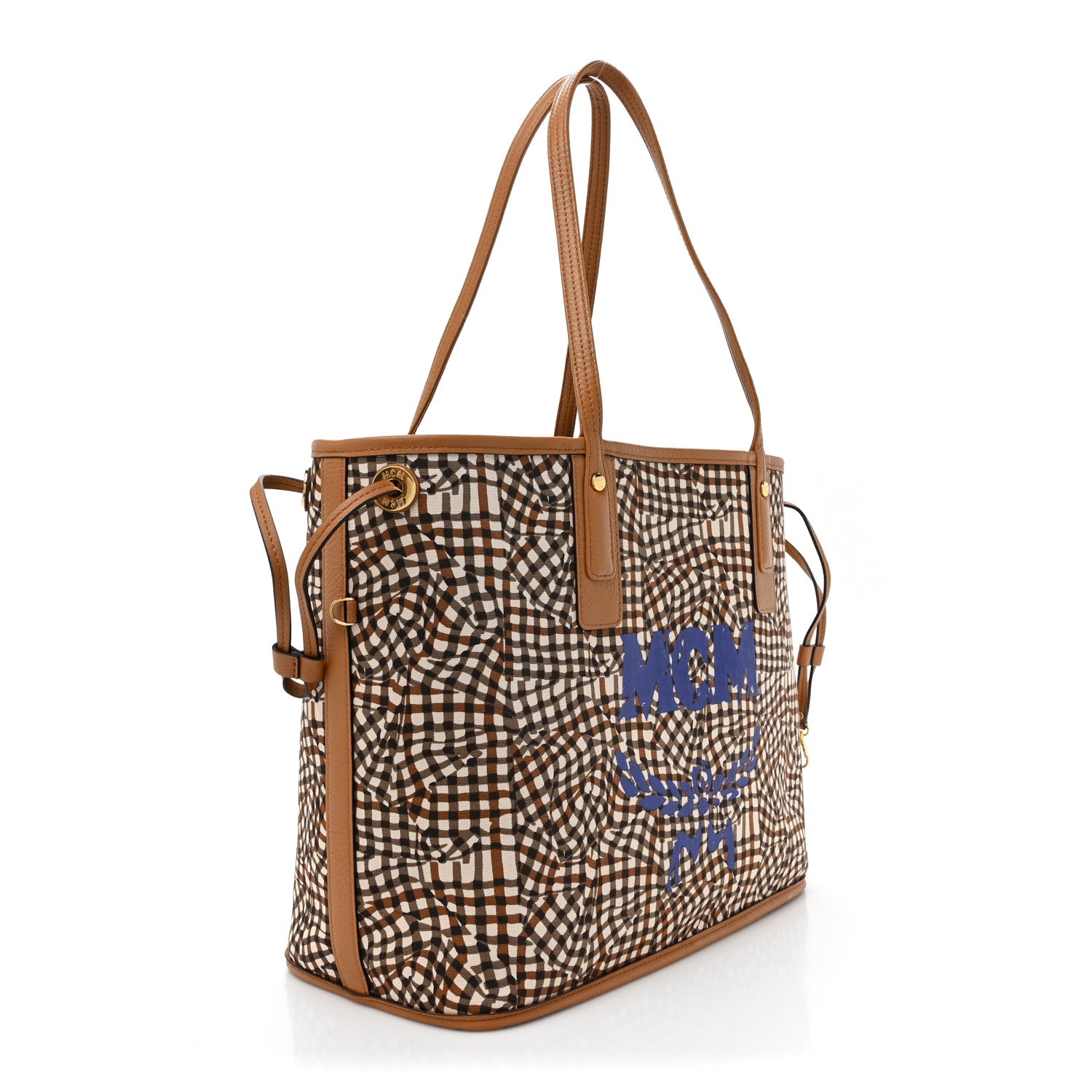 MCM Visetos Medium Liz Reversible Shopper Tote Cognac 6 of 16