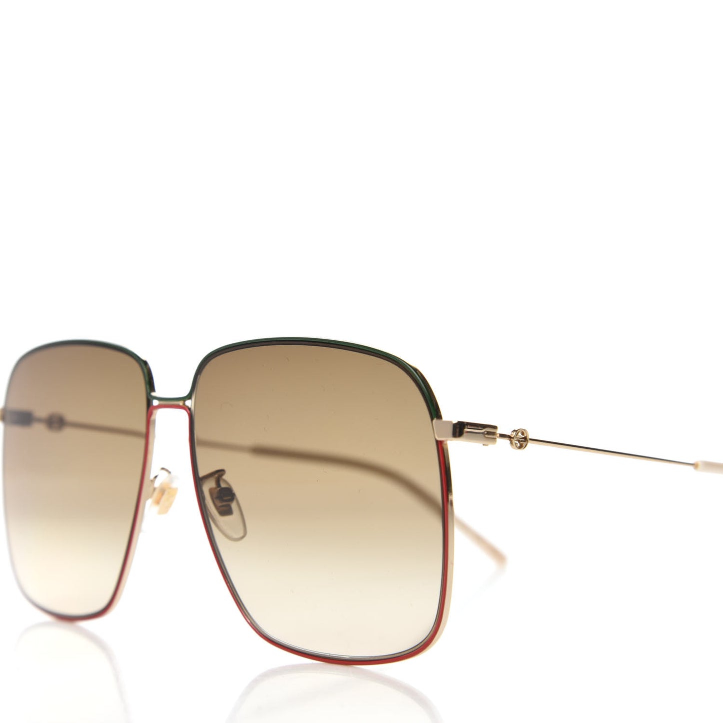 Web Rectangular Frame Interlocking G Sunglasses GG0394S Green Red