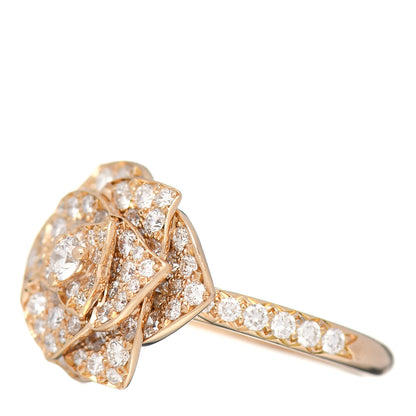 Piaget 18K Rose Gold Diamond Rose Ring 52 6 3 of 5